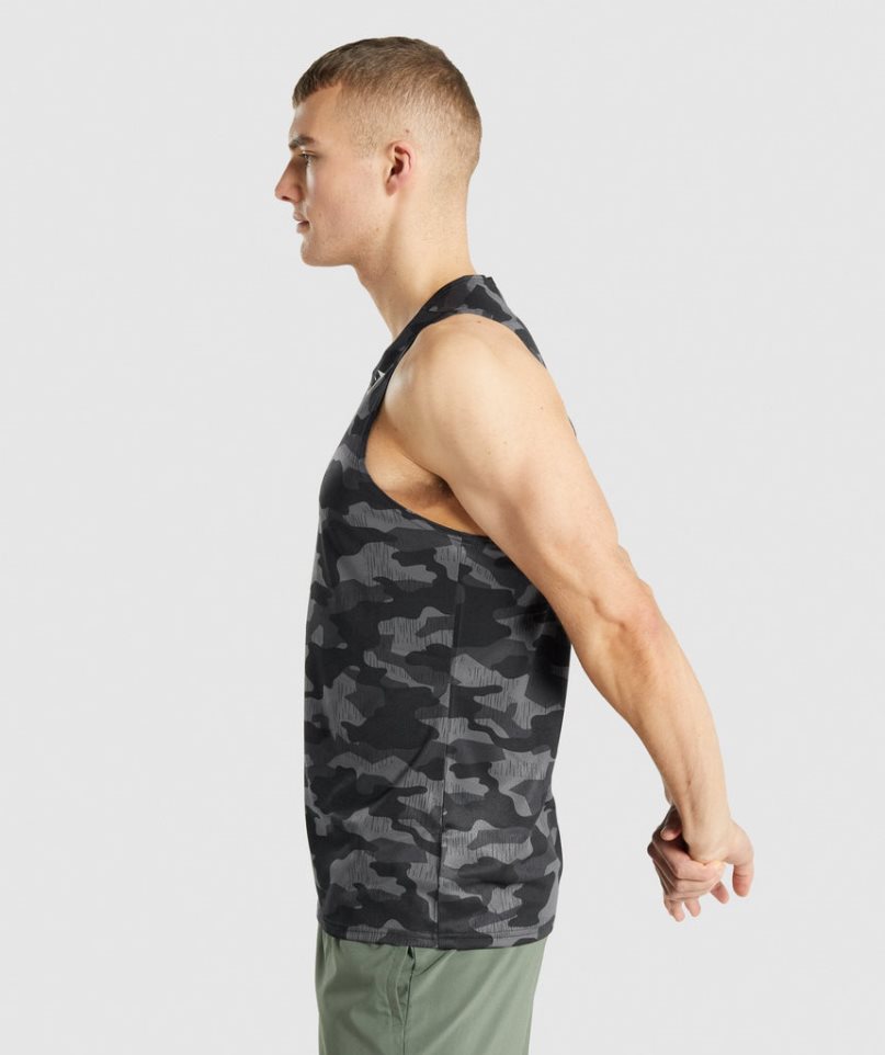 Men's Gymshark Arrival Tanks Camo | CA A08D63